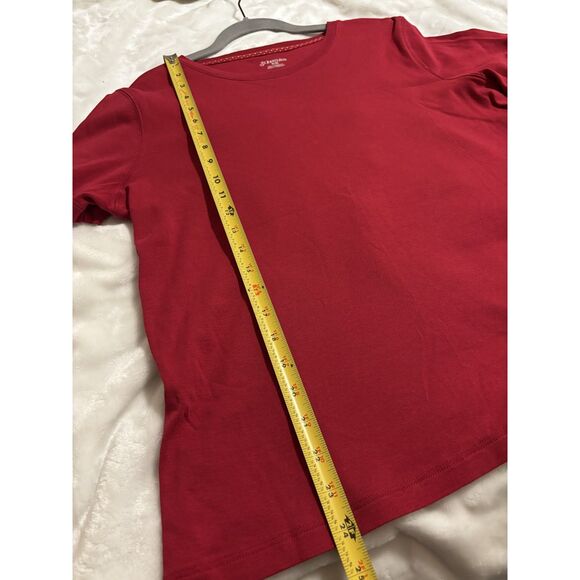 St. John’s Bay Red Short Sleeve Cotton T-Shirt Women’s XL Basic Essential Top - Picture 4 of 6